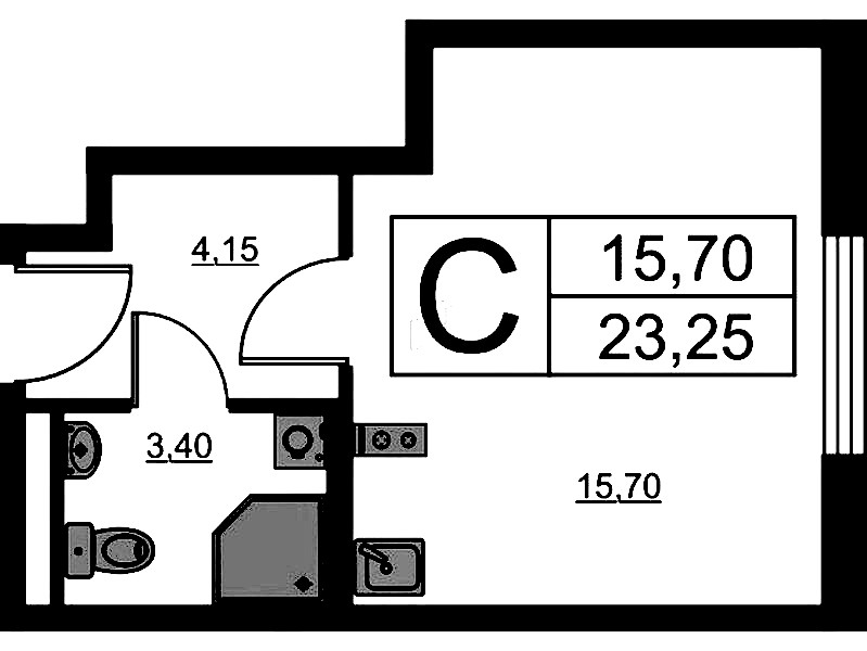Квартира студия 23.25 м², 5/16 эт., ЖК «Avenue Apart Pulkovo»